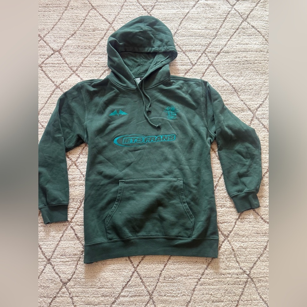 iets Frans Hoodie Green Embroidered Streetwear USA Tokyo International Size L